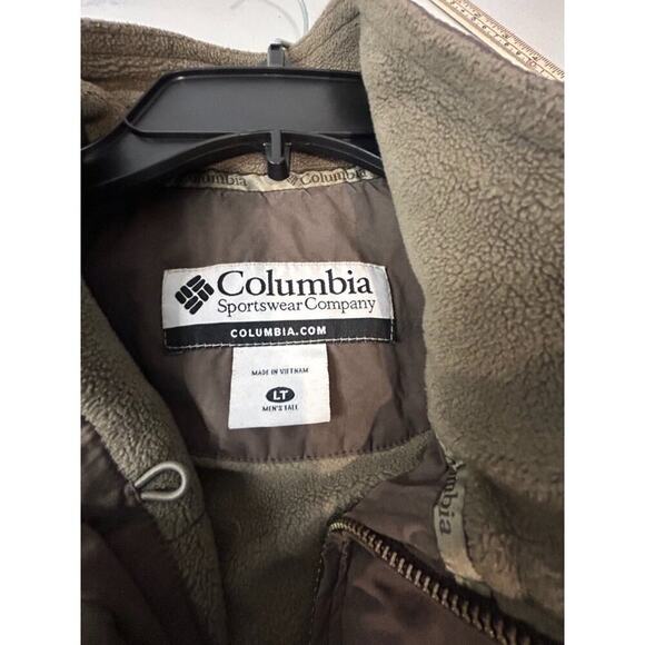 Columbia Mens Tall Brown & Olive Full-Zip Jacket With Fleece Lining Size LT - Picture 4 of 7
